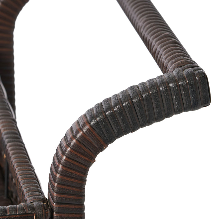 Resin Wicker Bar Cart With Metal Frame - Brown