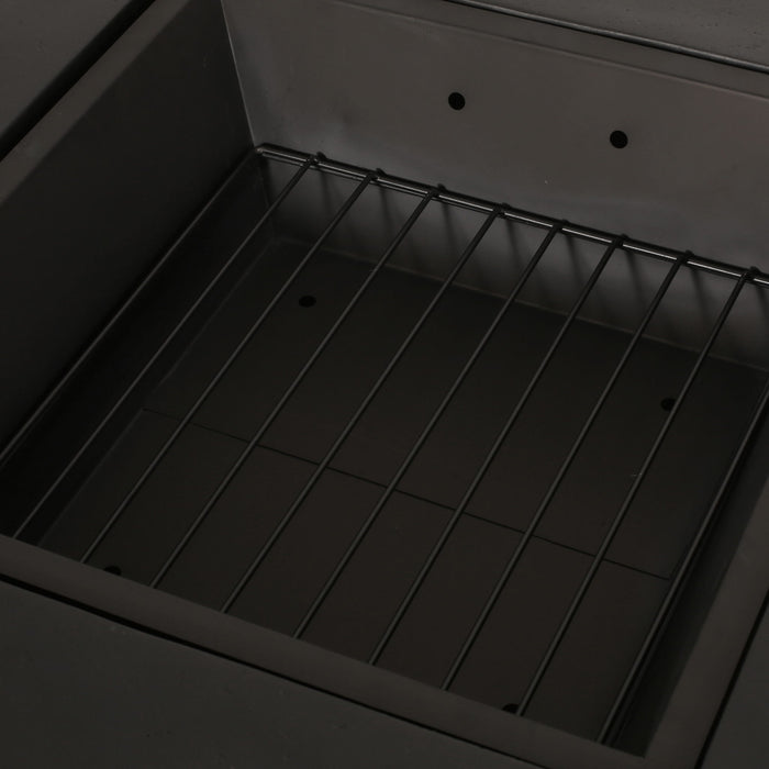 Outdoor Square Mgo Wood Burning Fire Pit - Dark Gray