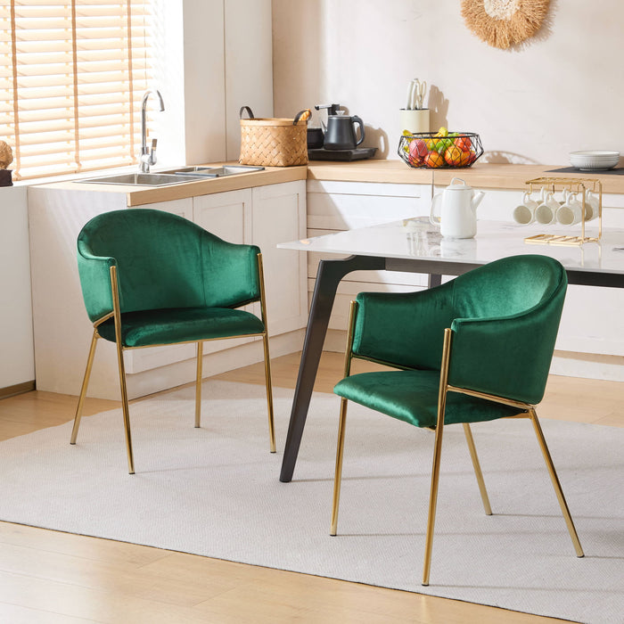 Modern Upholstered Dining Chair With Frame And Plush Velvet