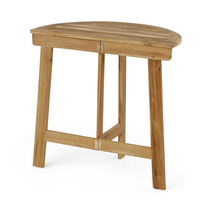 Outdoor Half Round Folding Acacia Wood Bistro Table