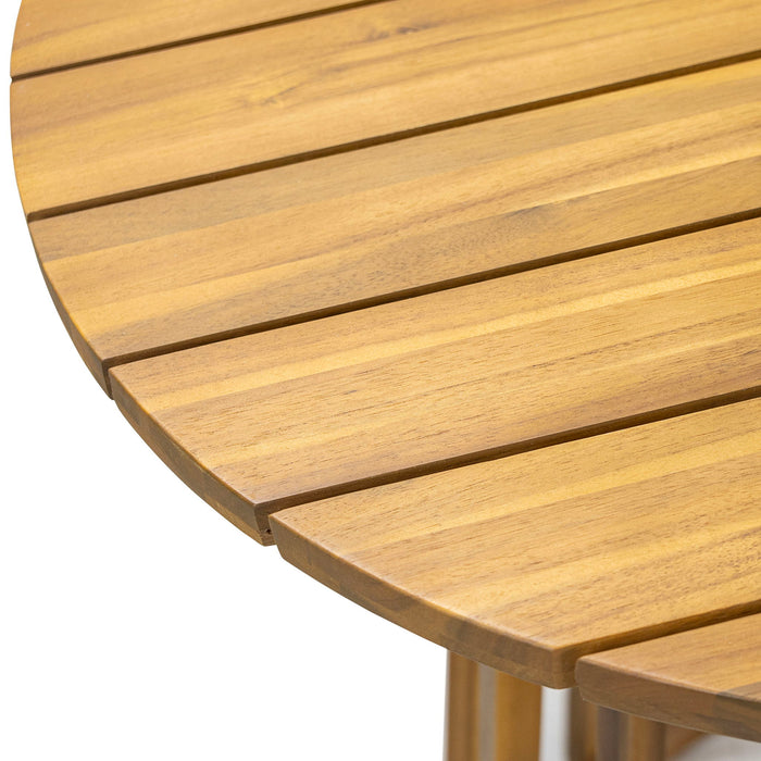Outdoor 3 Pieces Acacia Wood Dining Set With Cushions