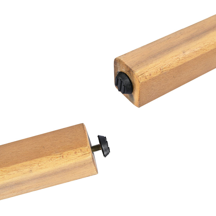 2 Pieces Outdoor Acacia Furniture Set, Woven Rope Outdoor Patio Loveseat, 2 Seat Deep Seating Group With Cushions And Coffee Table For Porch - Teak / Gray / Beige