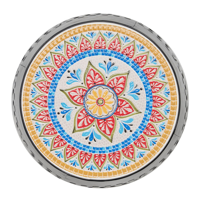Ruby - Boho Mosaic Side Table With Ceramic Tile Top