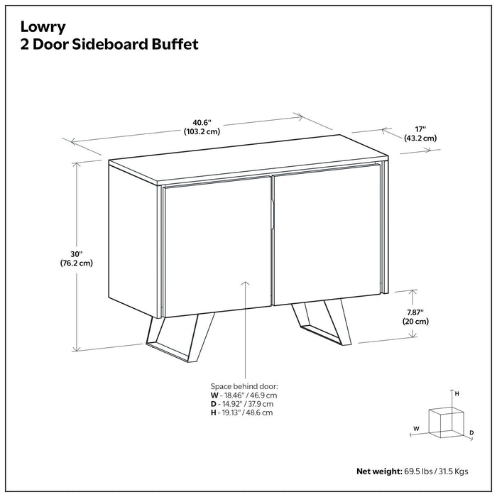 Lowry - 2 Door Sideboard Buffet - Brown