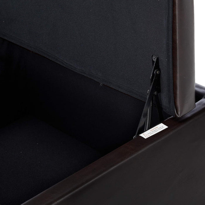 Lanister - Ottoman Double Top Storage - Brown