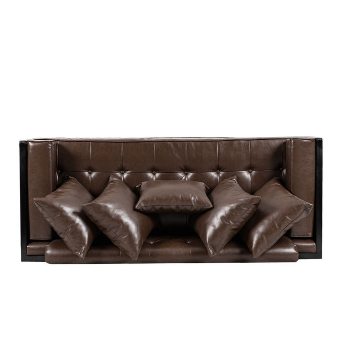 Contemporary Oversized Loveseat With Accent Pillow