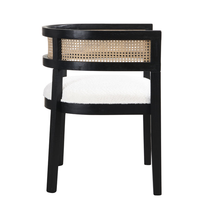 Contemporary Dining Chair Set With Rattan Backrest