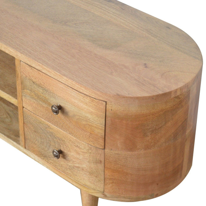Rounded Entertainment Unit - Oak