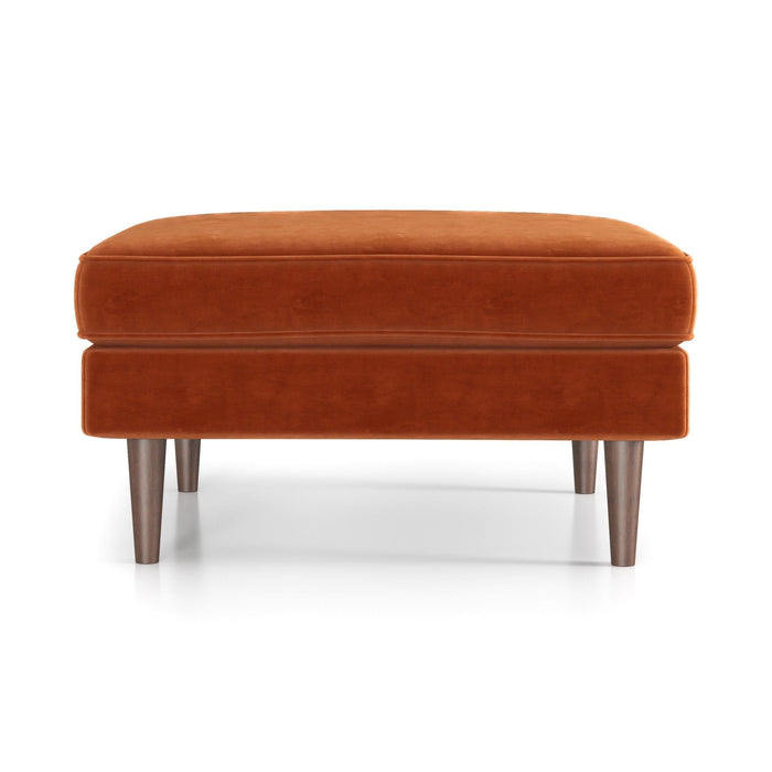 Amber - Square Upholstered Ottoman Linen