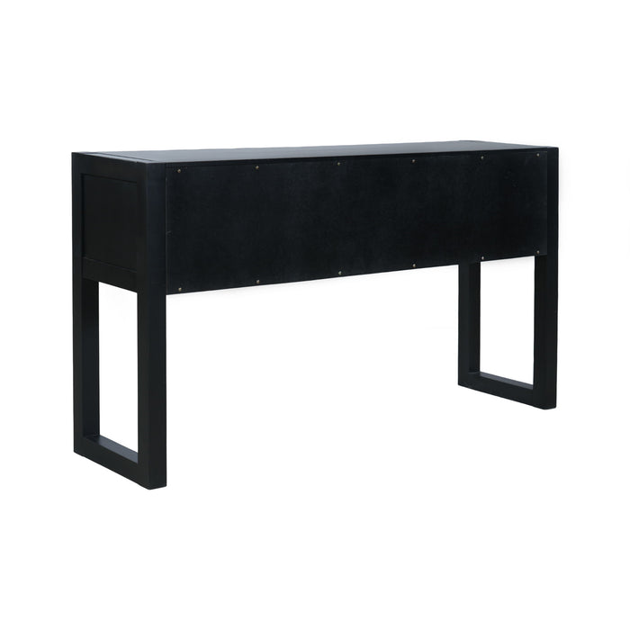 Geometric Carved Console Table With 3 Soft Close Drawers