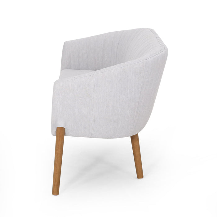 Mid Century Modern Loveseat With Channel Stitched Backrest