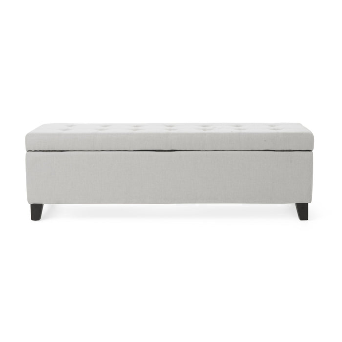 Upholstered Storage Ottoman Bench, Foot Rest For Bedroom