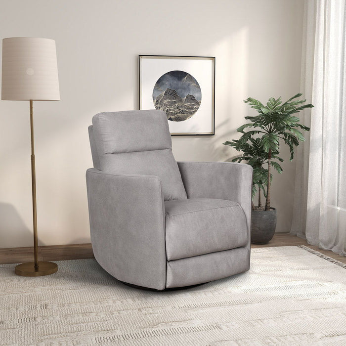 Lawson - Swivel Glider Suede Recliner Chair - Latte