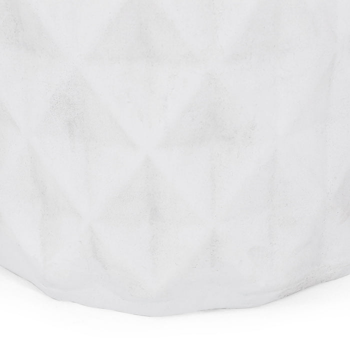 Outdoor Lightweight Concrete, Side Table - Antique White