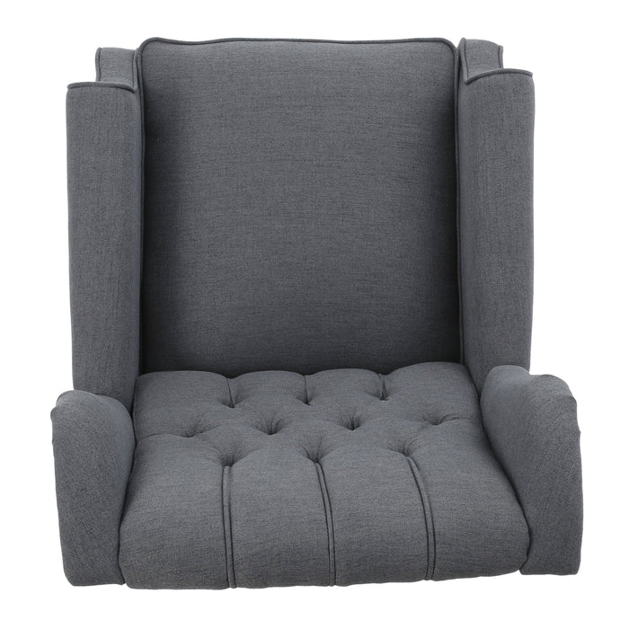 Armchair Recliner With Pushback Mechanism And Wingback Design