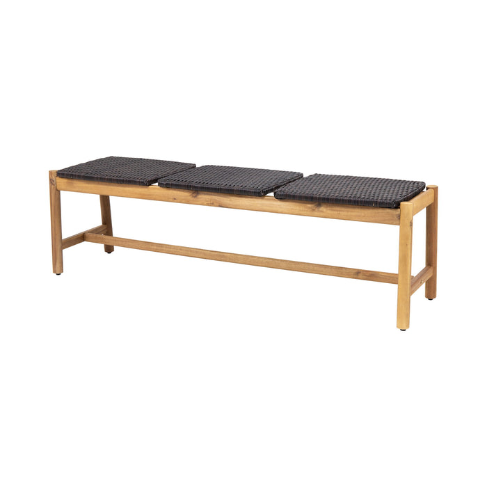 Cambria - Rustic 3 Seater Bench - Teak