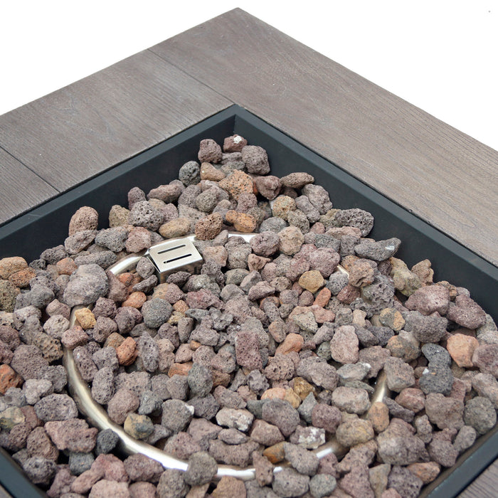 Outdoor Patio Square Gas Burning Mgo Fire Pit, Tank Inside, 40000 Btu