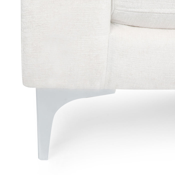 Fabric Upholstered Chaise Lounge With Iron Bracket Legs