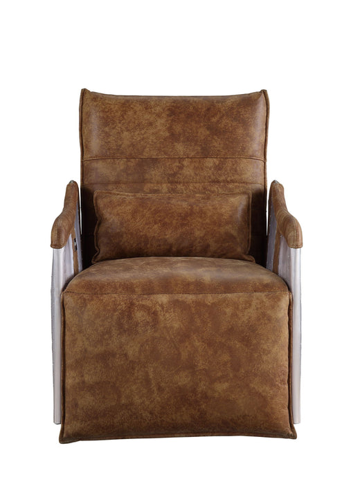 Qalurne - Power Motion Recliner With Swivel - Two Tone Mocha