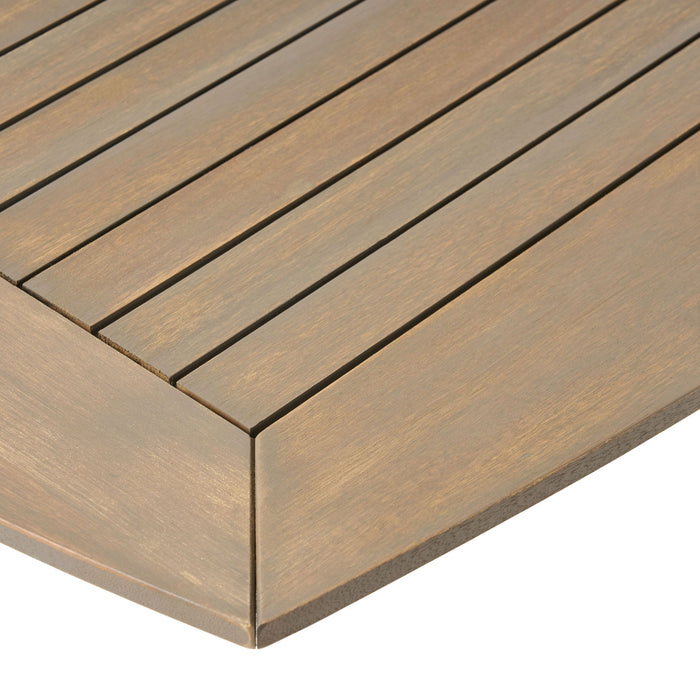 Modern Outdoor Dining Set With Expandable Acacia Wood Table