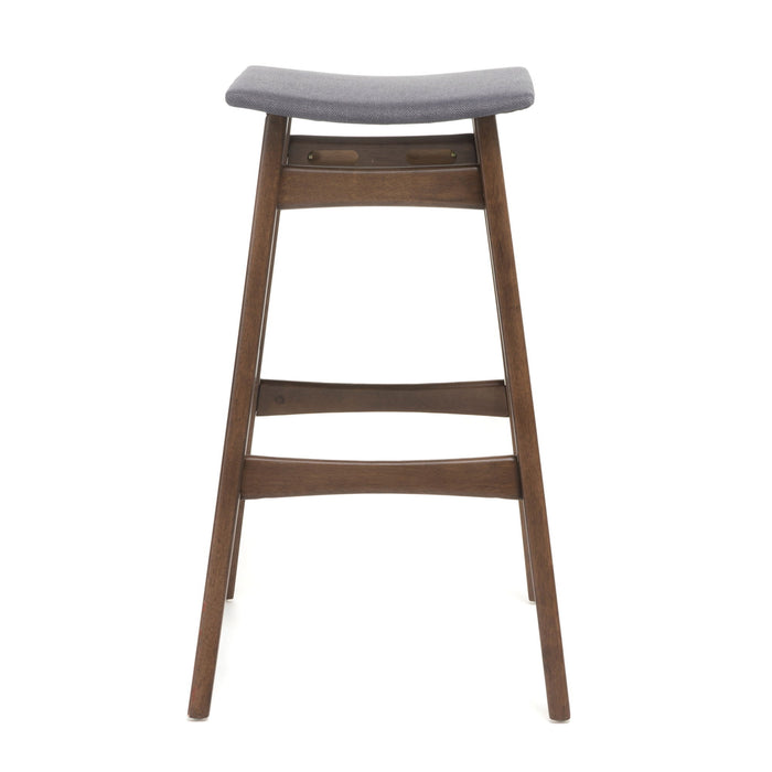 Mid Century Modern Bar Stool Set With Upholstered Seating