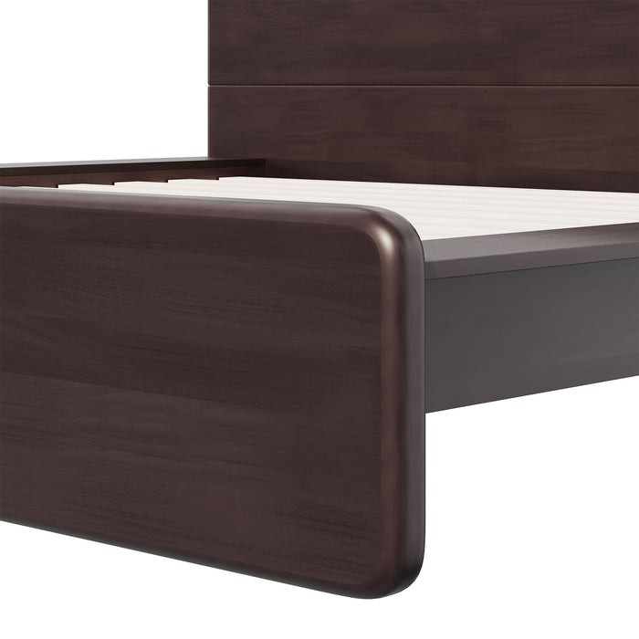 Platform Bed Frame With Rounded Headboard