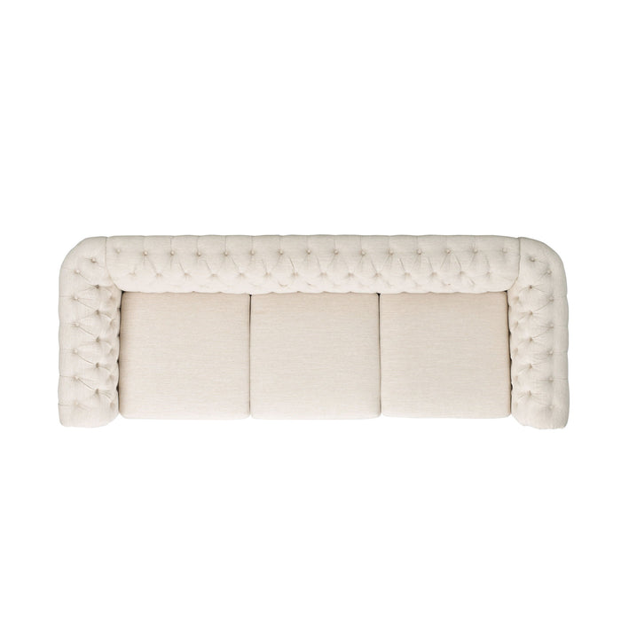 Chesterfield Style 3 Seater Sofa With Deep Button Tufting