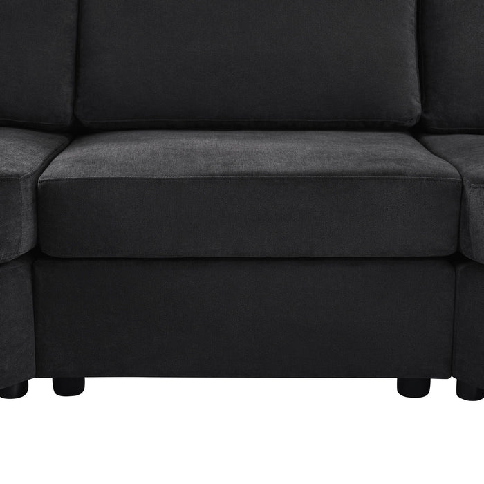 Modern 3 Seater Upholstered Sofa With Curved Design