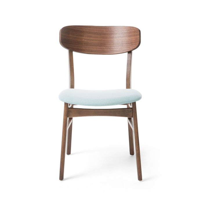 Elegant Fabric Dining Chair With Cushioned Seat And Wood Frame - Mint