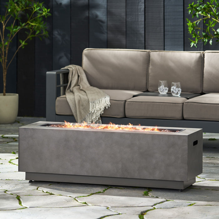 Modern Rectangular Iron Fire Pit 50, 000 Btu