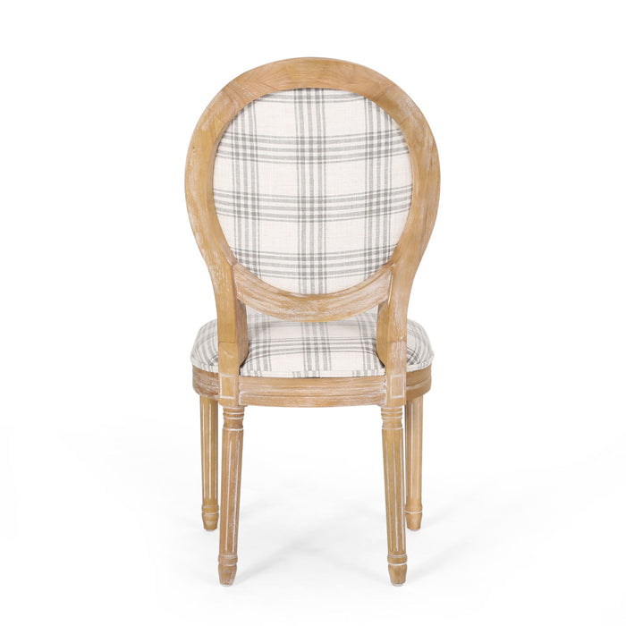French Country Inspired Dining Chair With Iconic Round Backrest