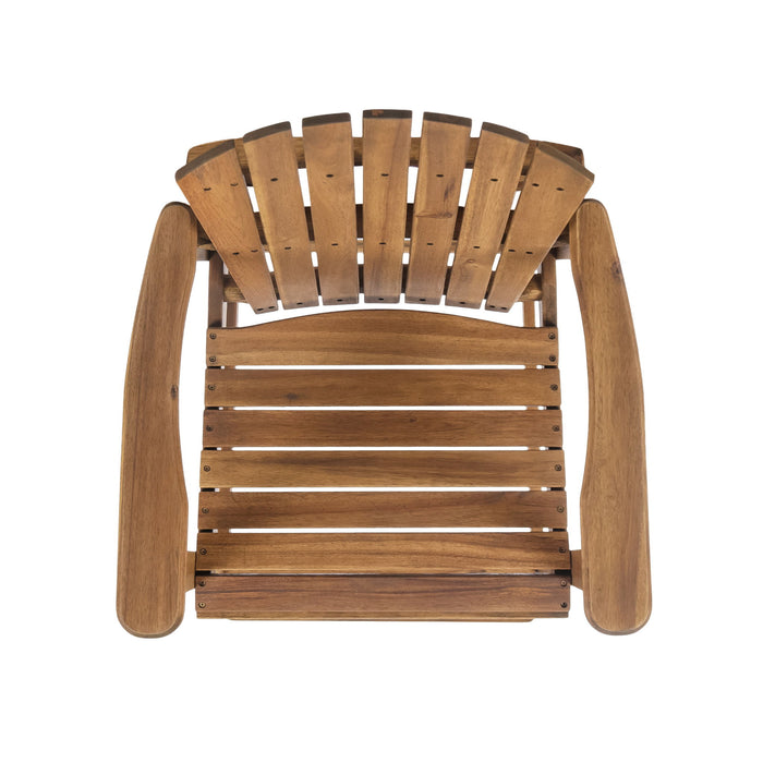 Outdoor Acacia Wood Adirondack Barstools (Set of 2)