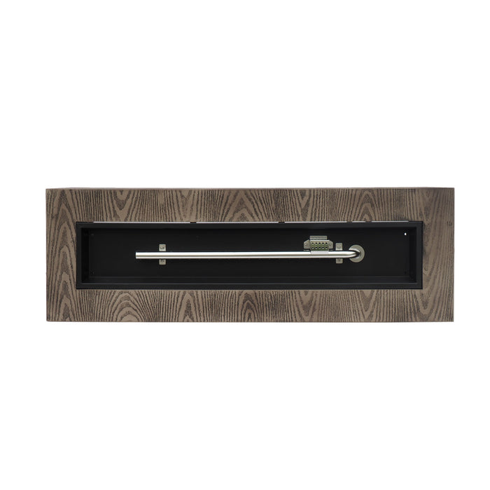 Wellington Square Iron Fire Pit With Wood Pattern Design And 50,000 Btu Output