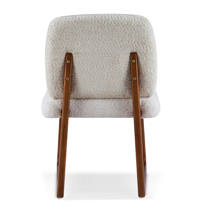 Dining Chair With Curved Legs (Set of 2) - Beige / Brown