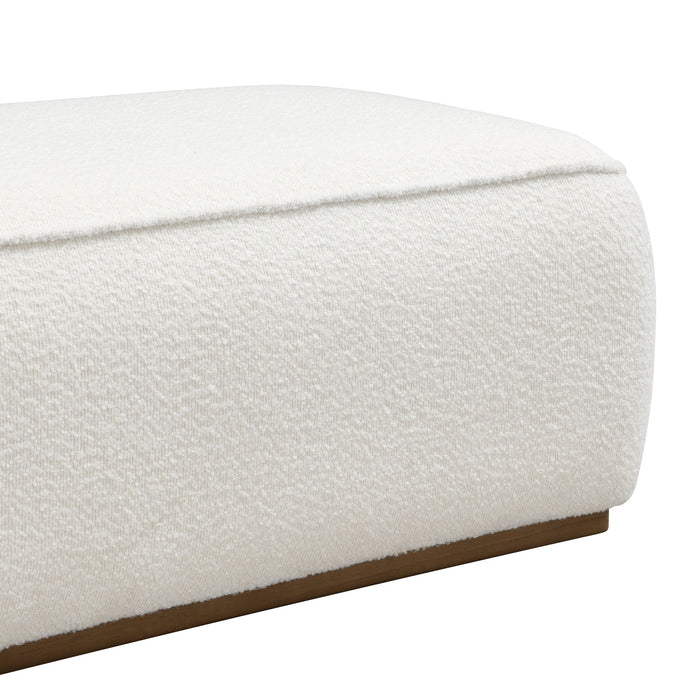 Grainy Footstool For Home - Beige