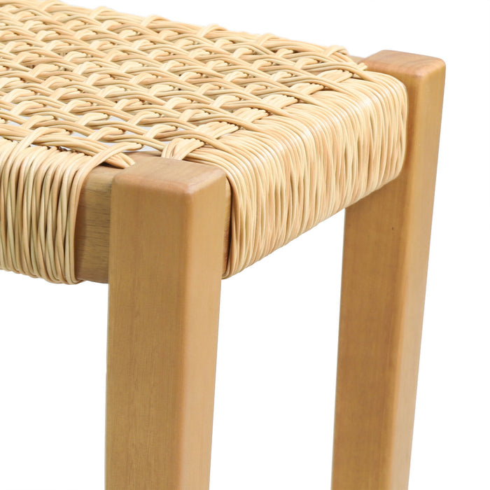 Angie - Bench Outdoor Seating Acacia Wood Faux Rattan - Teak