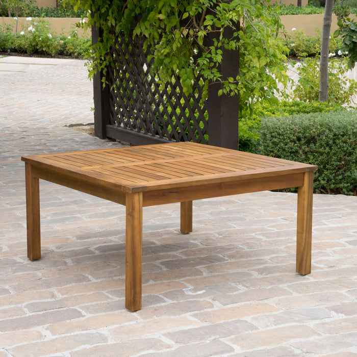 Perla - Rustic Square Coffee Table With Block Legs