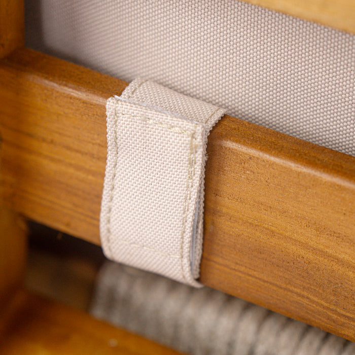 Acacia Wood Outdoor Dining Chairs (Set of 2) With Rope Design Back And Arms, Washable Cushion - Light Brown