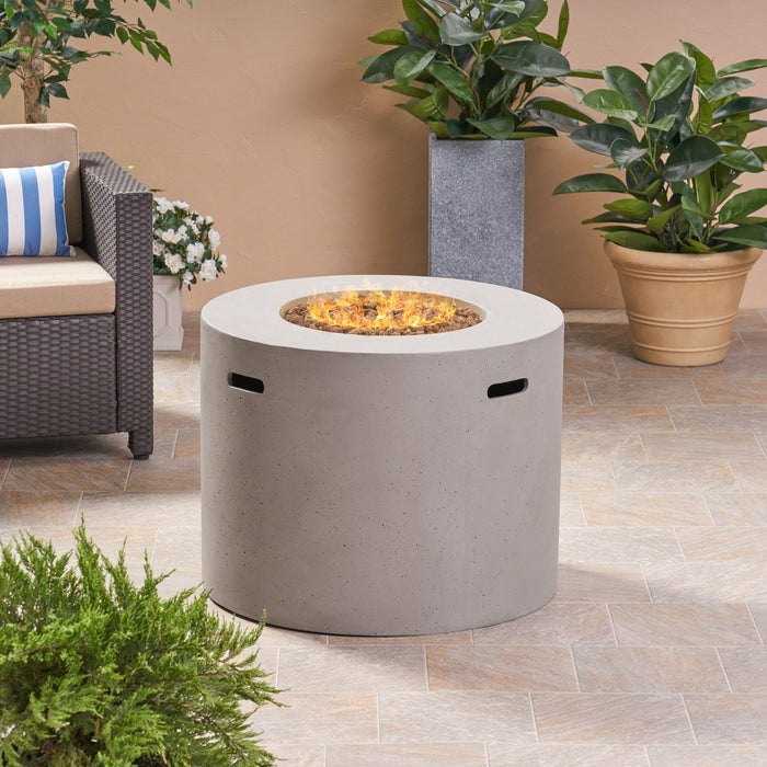 Round Iron Fire Pit With 40,000 Btu