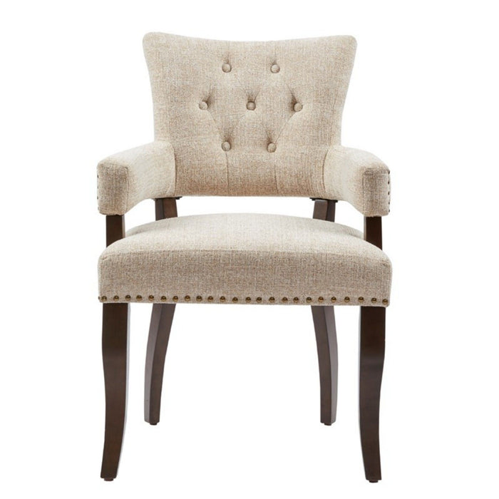 Brooklyn - Dining Arm Chair With Button Tufted Back (Set of 2) - Cream