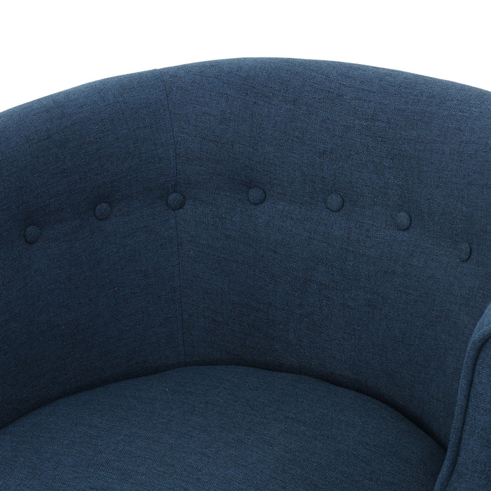 Contemporary Upholstered Club Chair With Button Tufting