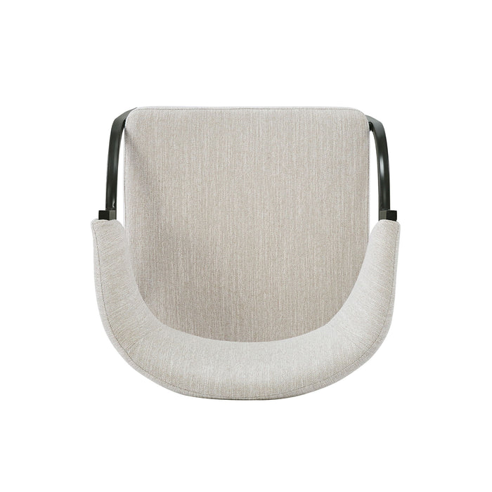 Contemporary Upholstered Dining Chairs With Metal Legs (Set of 2)