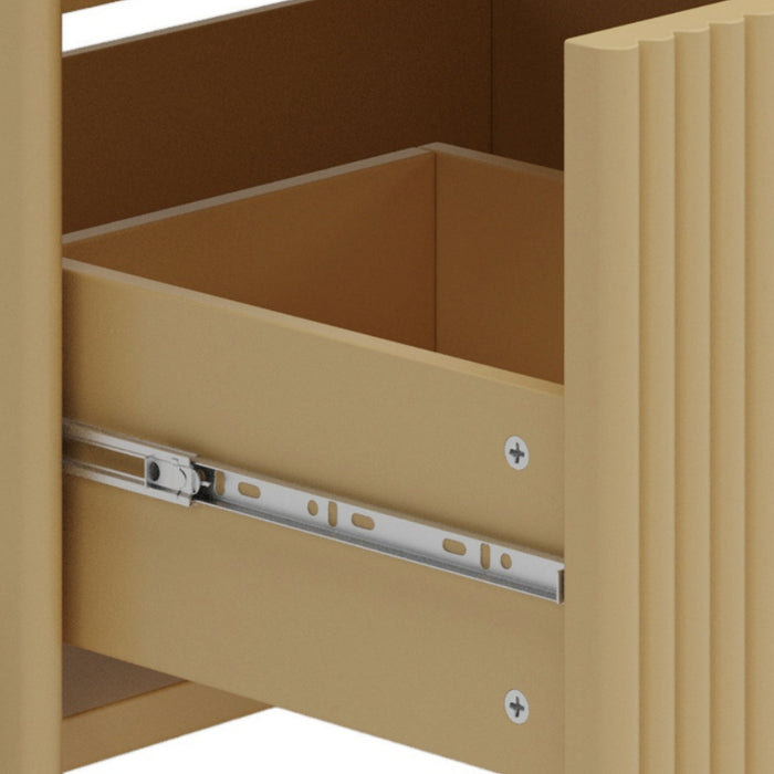 Fluted Bathroom Vanity With Ceramic Sink, Freestanding Design