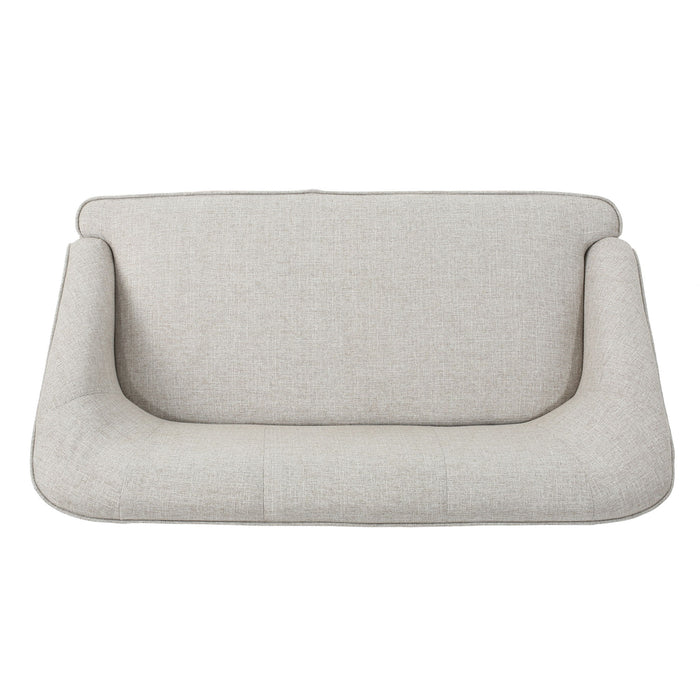 Modern Fabric Loveseat With Sloped Armrests For Living Room - Beige