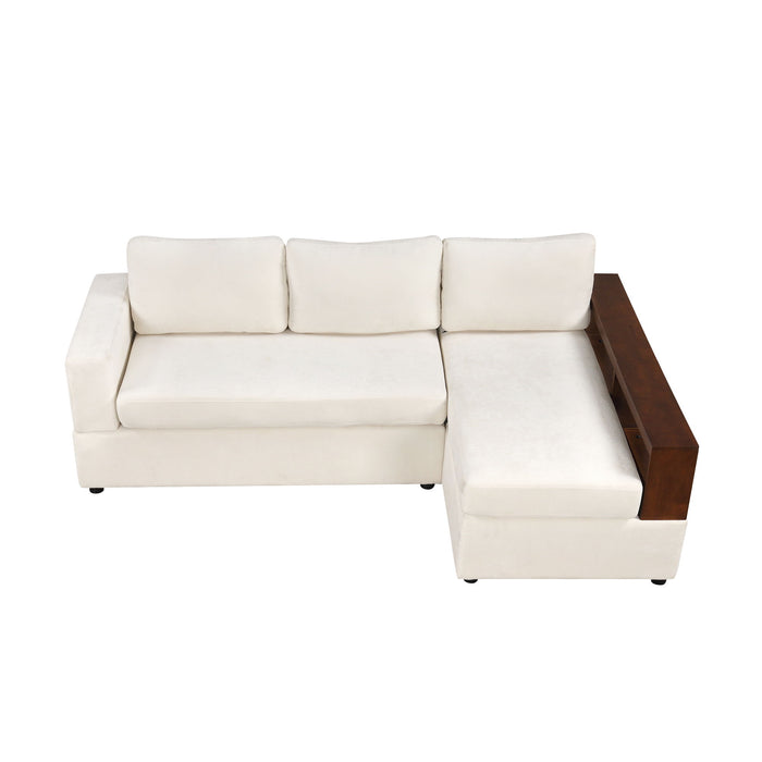 Sectional Sofa Upholstered Sofa Couch With Reversible Armrests For Living Room