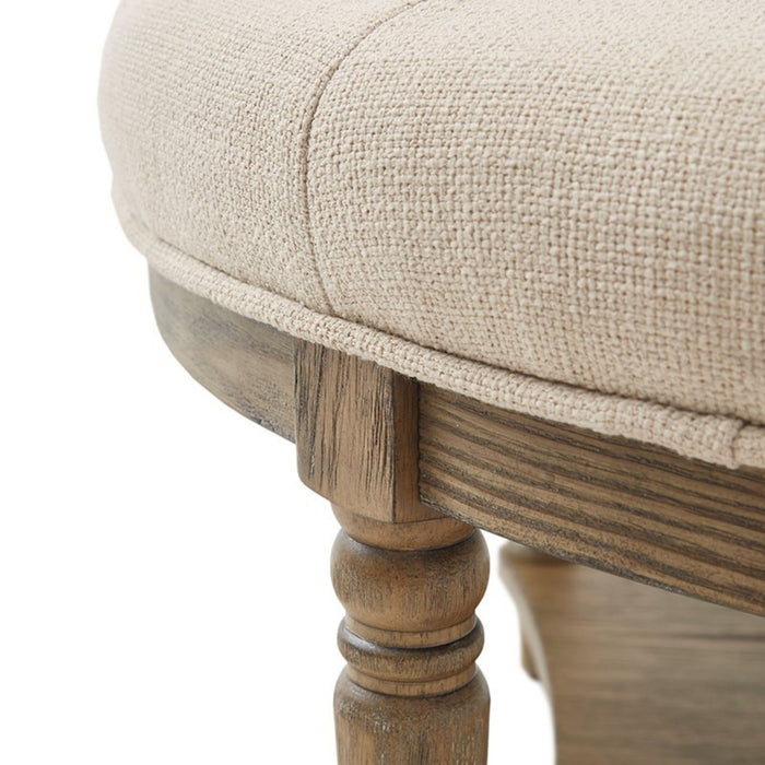 Cedric - Accent Ottoman With Tufted Top And Storage Shelf - Cream