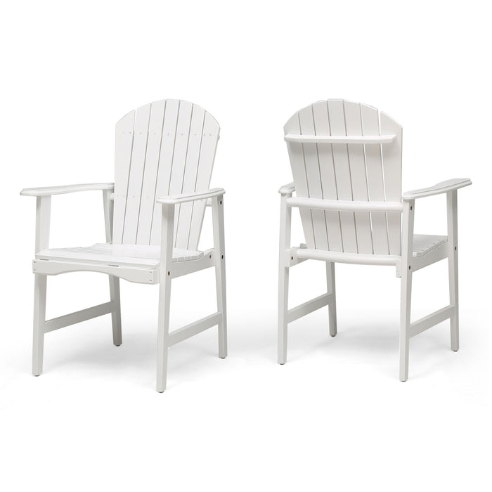 Outdoor Weather Resistant Acacia Wood Adirondack Dining Chairs (Set of 2)