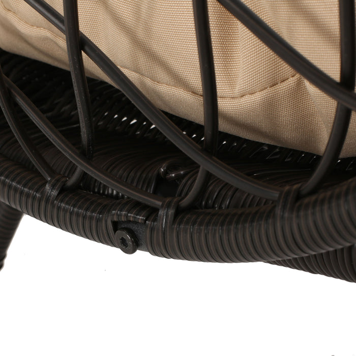 Outdoor Wicker Standing Basket Chair With Cushion