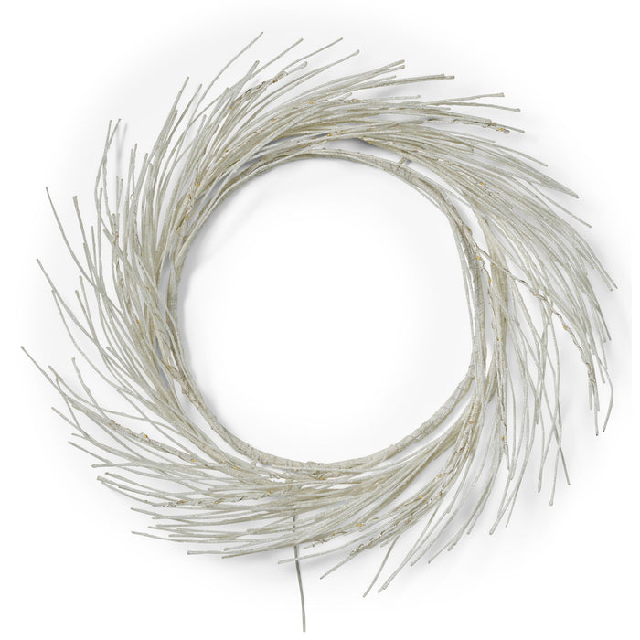 Paper Wreath With LED - White
