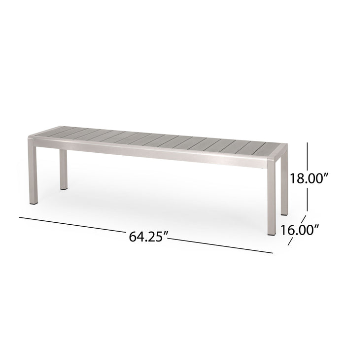 Outdoor Modern Aluminum Dining Bench, Durable And Elegant Design